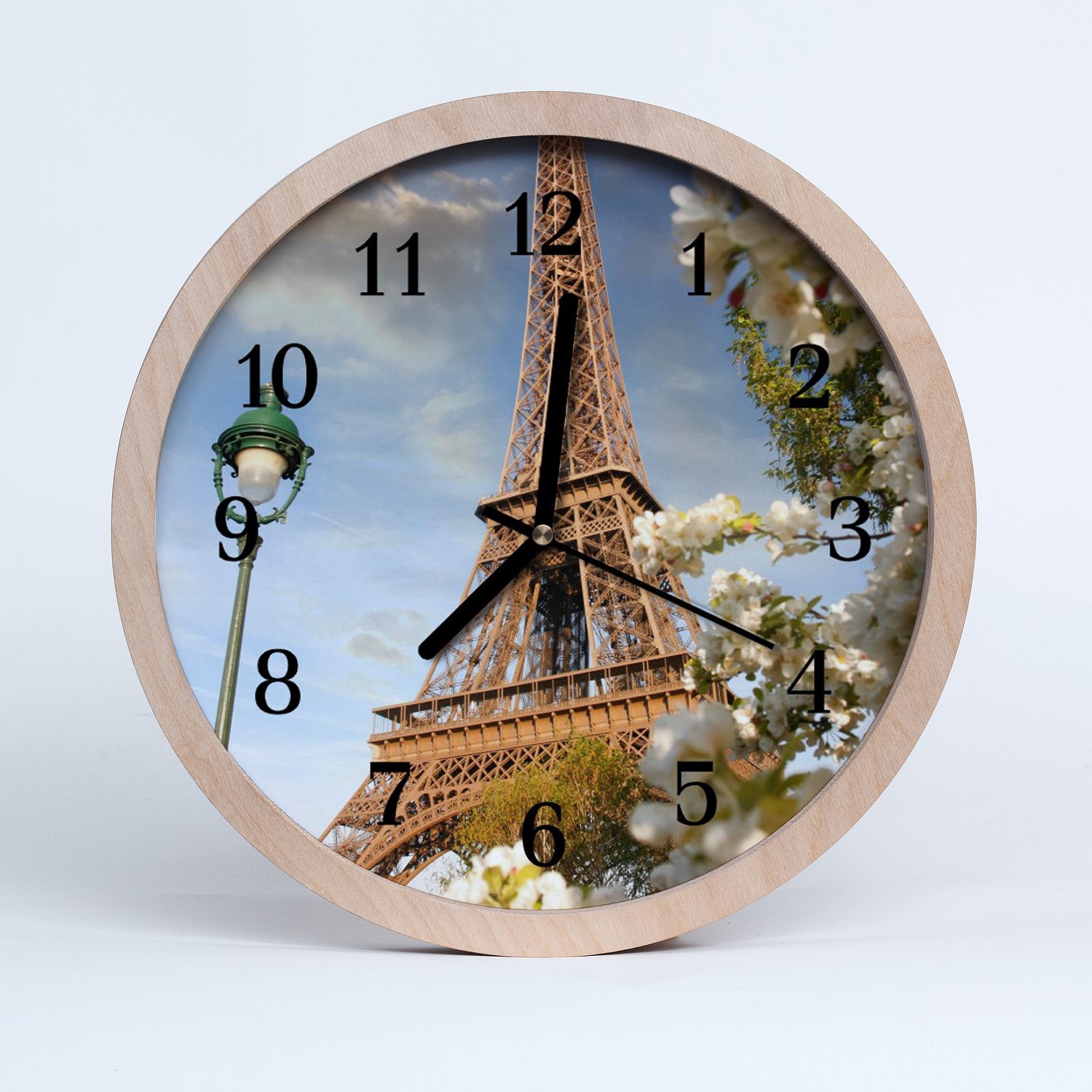 Tulup Holzuhr 25fi cm Wanduhr Küchenuhr - Eiffelturm in Paris