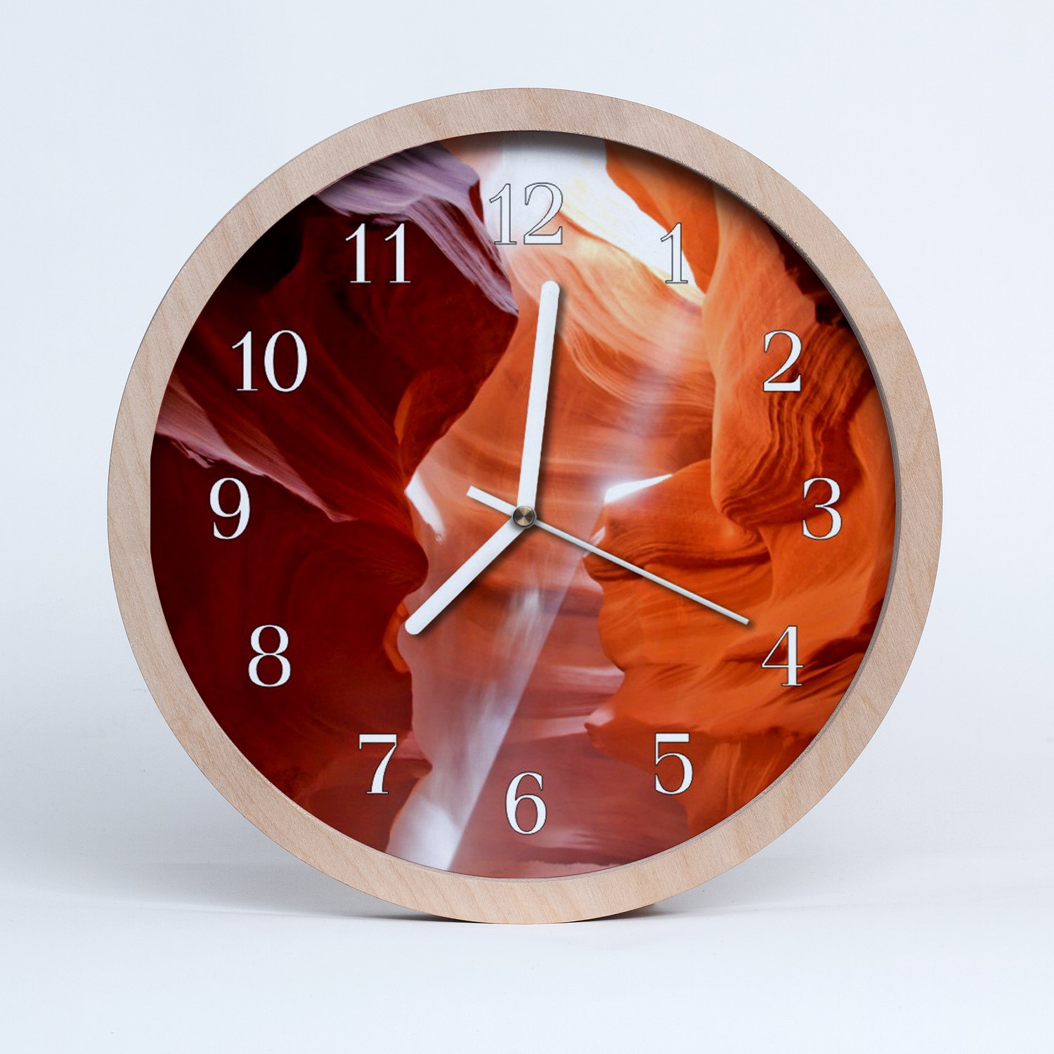 Tulup Horloge murale en bois 25fi cm horloge en bois - Paysage Cave