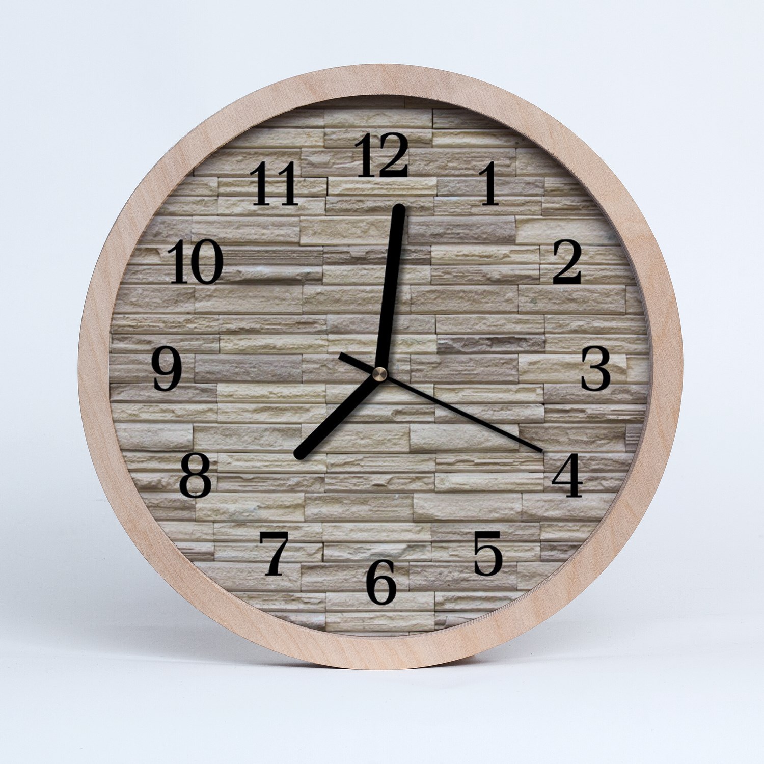 Tulup Horloge murale en bois 30fi cm horloge en bois - brique, architecture