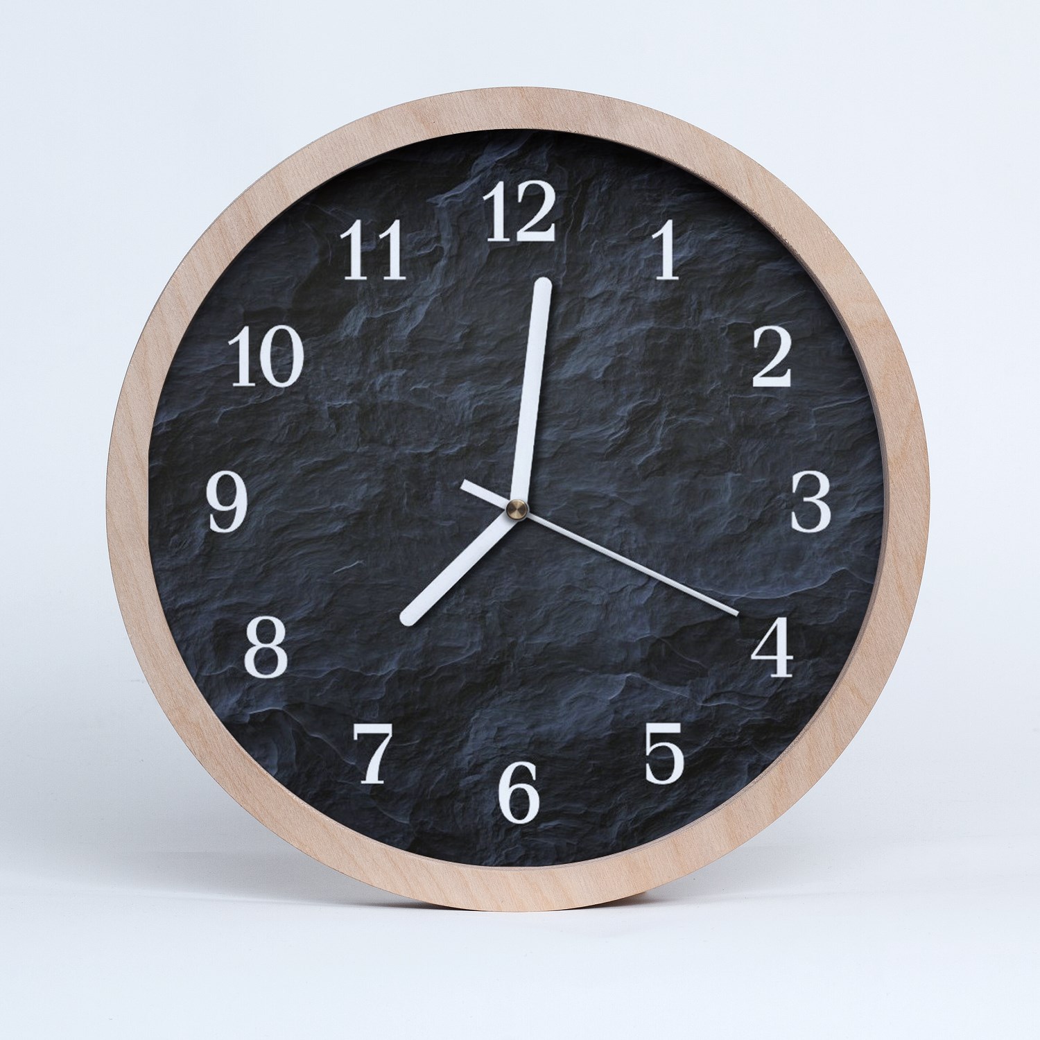 Tulup Horloge murale en bois 30fi cm horloge en bois - Des pierres