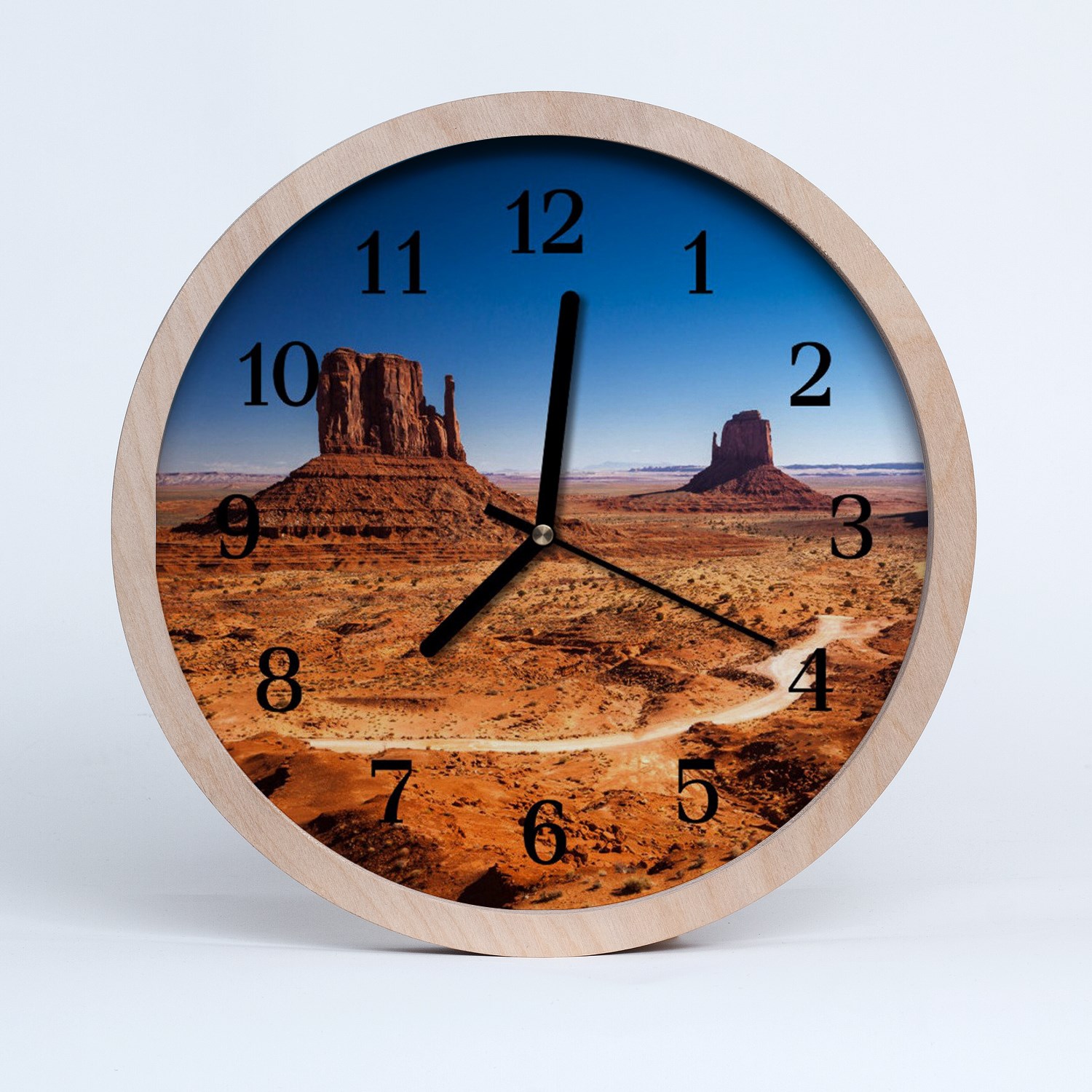 Tulup Horloge murale en bois 30fi cm horloge en bois - désert désert