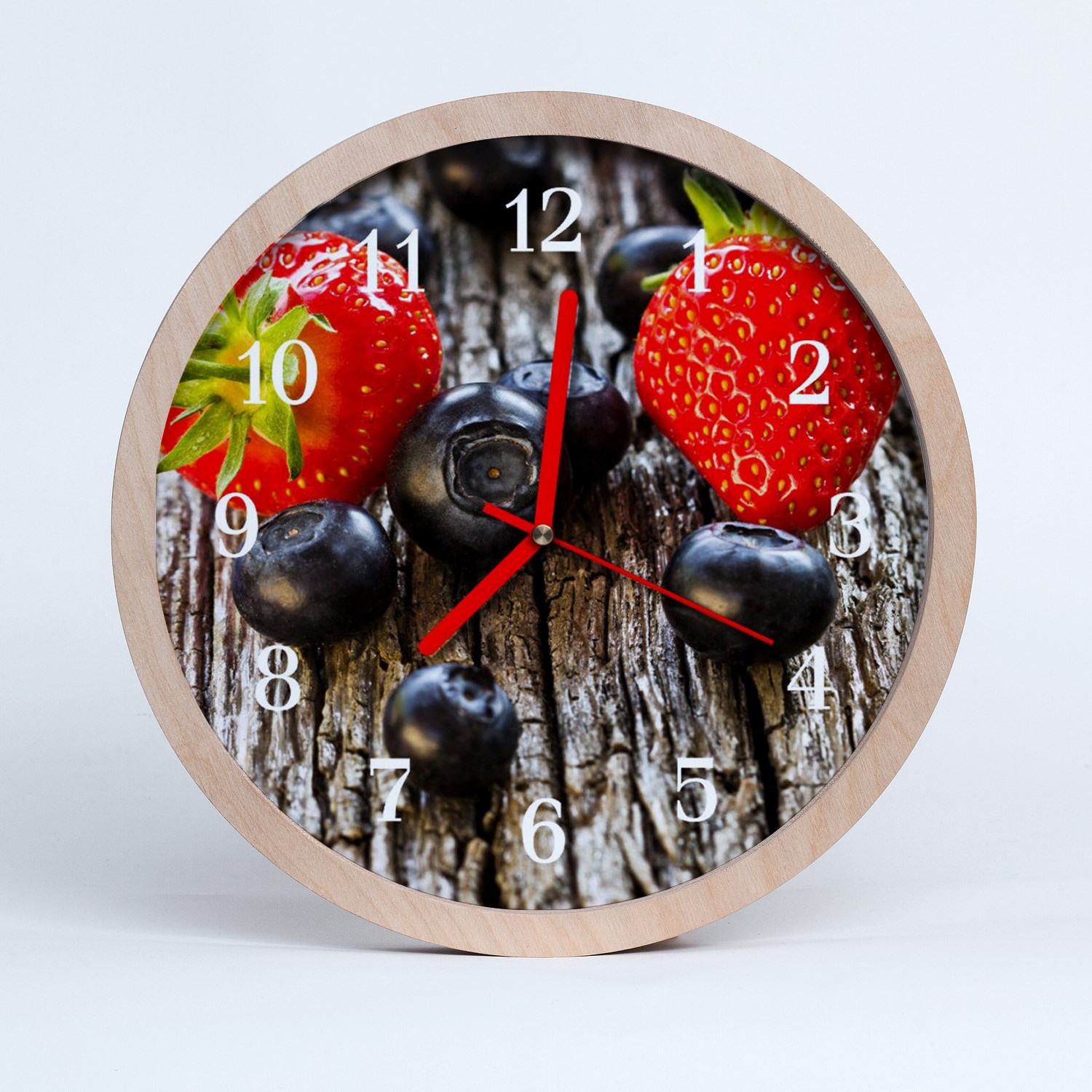 Tulup Horloge murale en bois 30fi cm horloge en bois - baies Nature