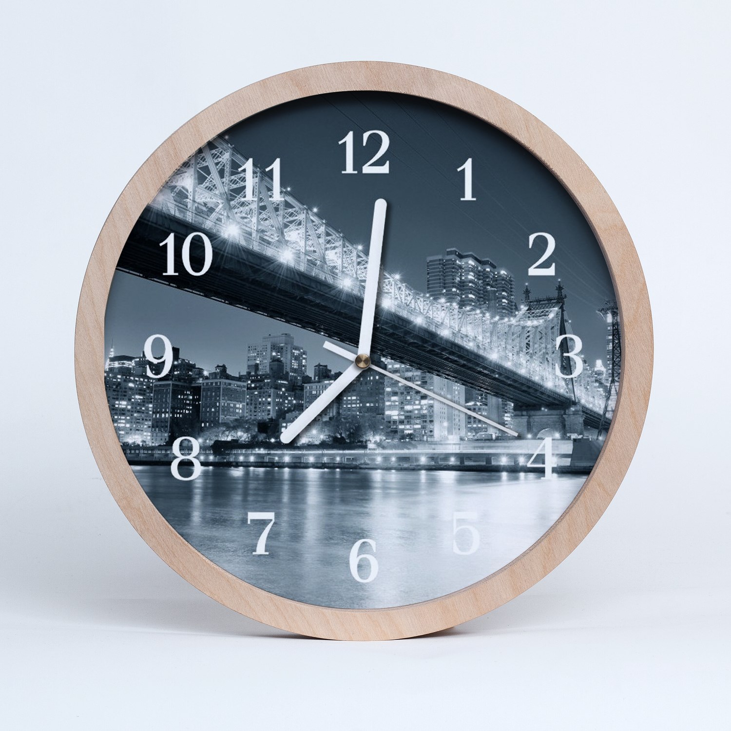 Tulup Horloge murale en bois 30fi cm horloge en bois - pont de l'architecture