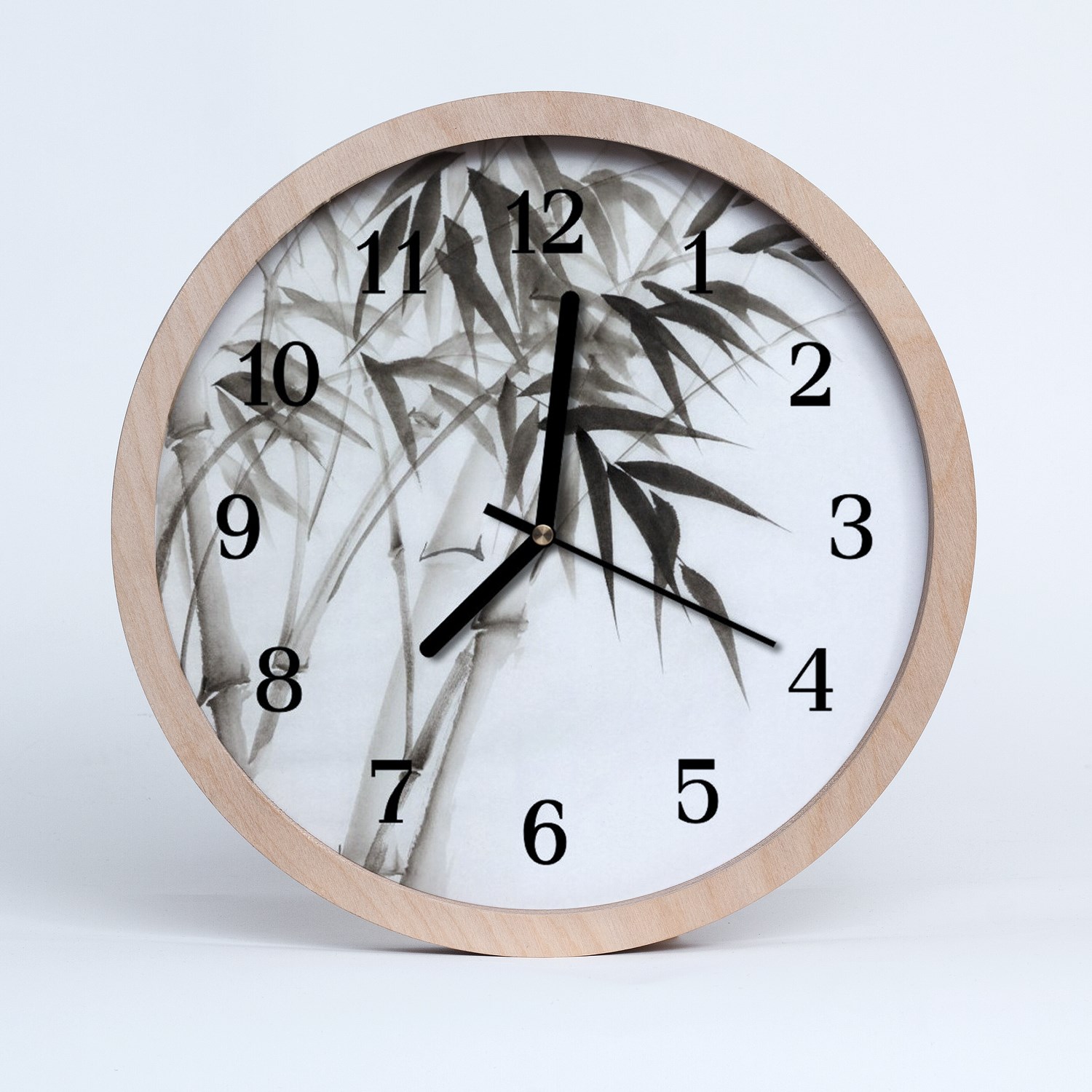 Tulup Horloge murale en bois 30fi cm horloge en bois - Bamboo Bamboo