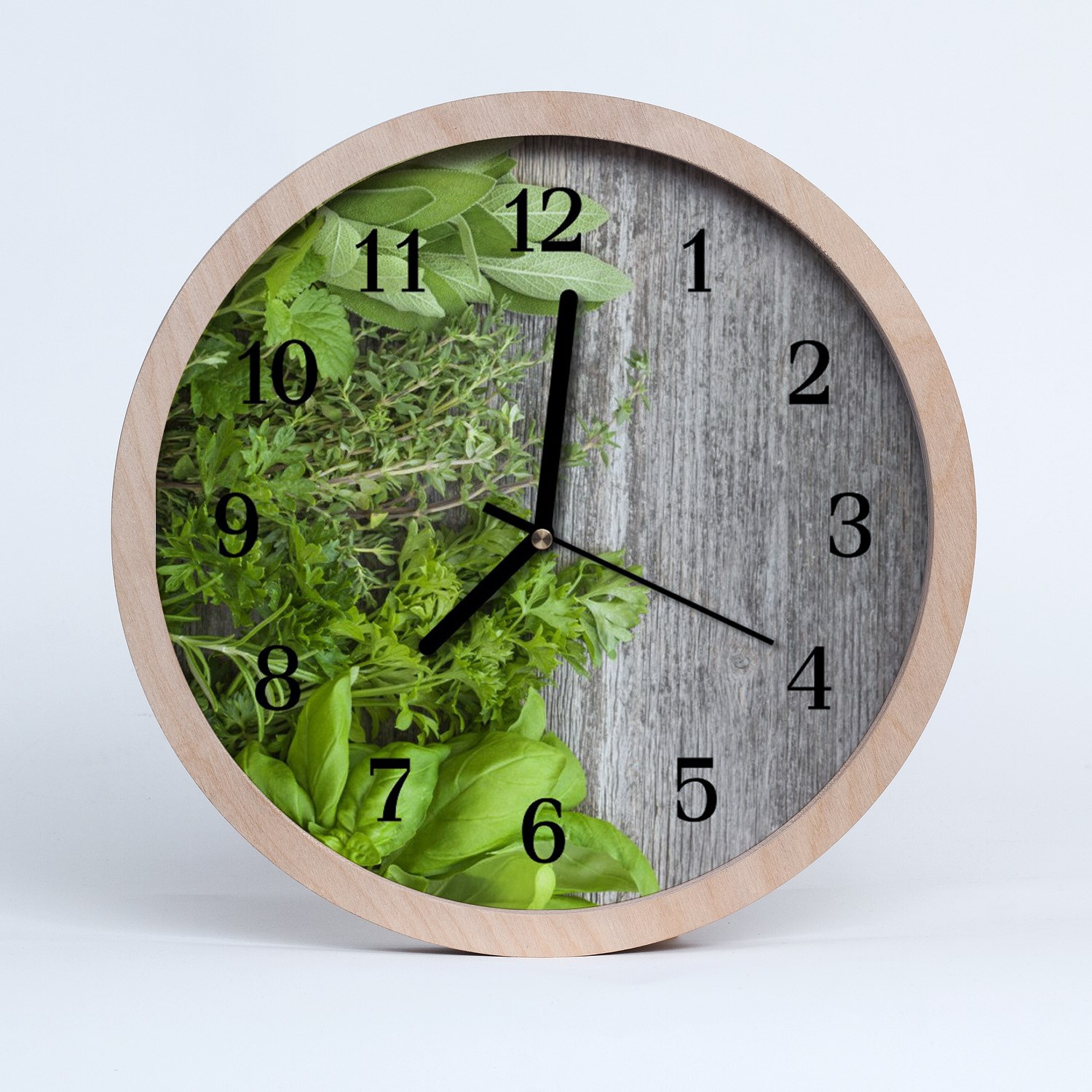 Tulup Horloge murale en bois 30fi cm horloge en bois - herbes salon