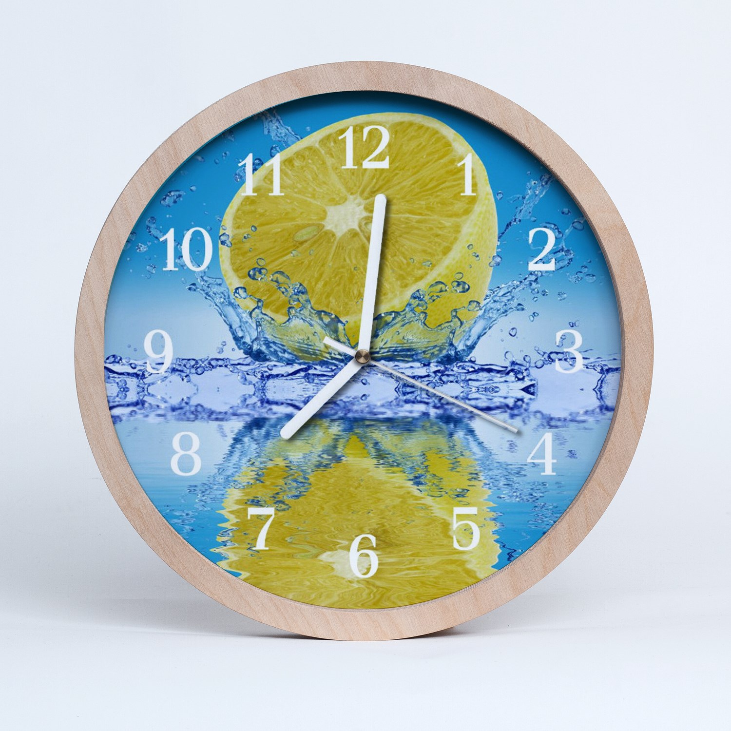 Tulup Horloge murale en bois 30fi cm horloge en bois - Fruit citron