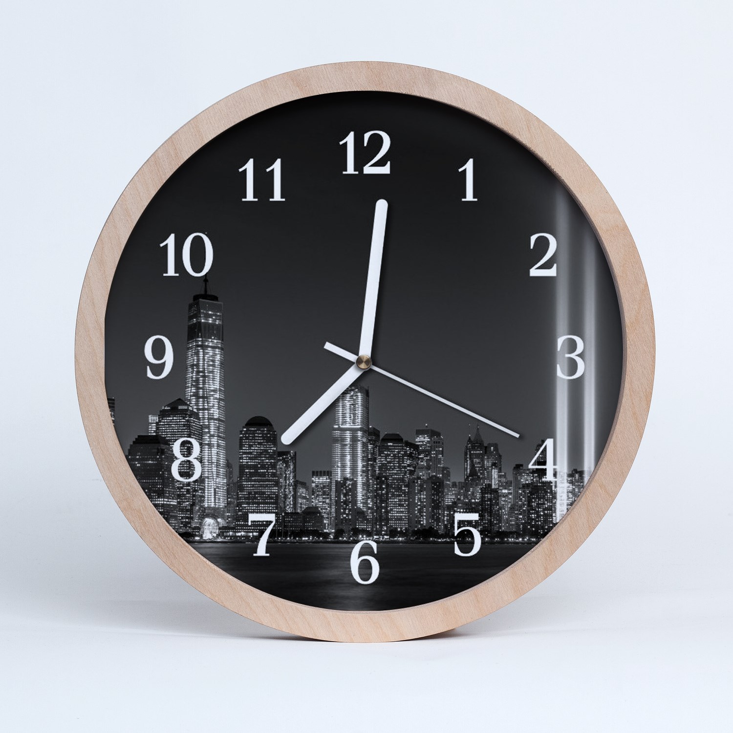 Tulup wooden clock 30fi cm wall clock kitchen clock - Black and white city