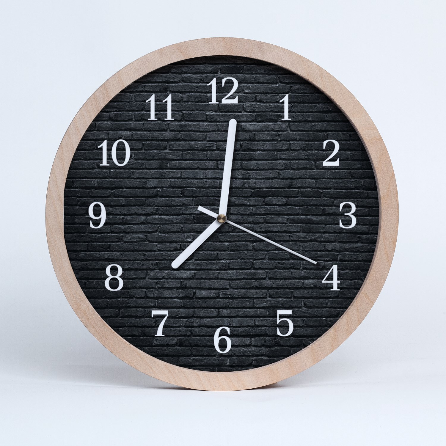 Tulup Horloge murale en bois 30fi cm horloge en bois - clinker brique