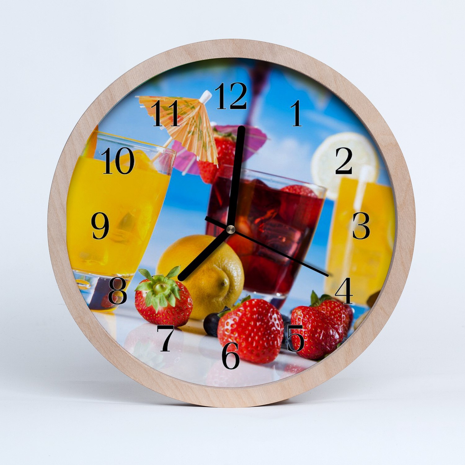 Tulup wooden clock 20fi cm wall clock kitchen clock - Cocktail