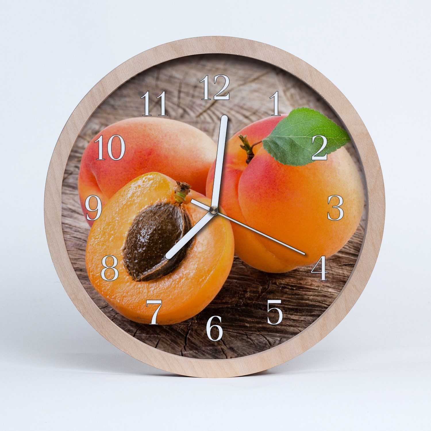 Tulup Horloge murale en bois 30fi cm horloge en bois - abricot fruits