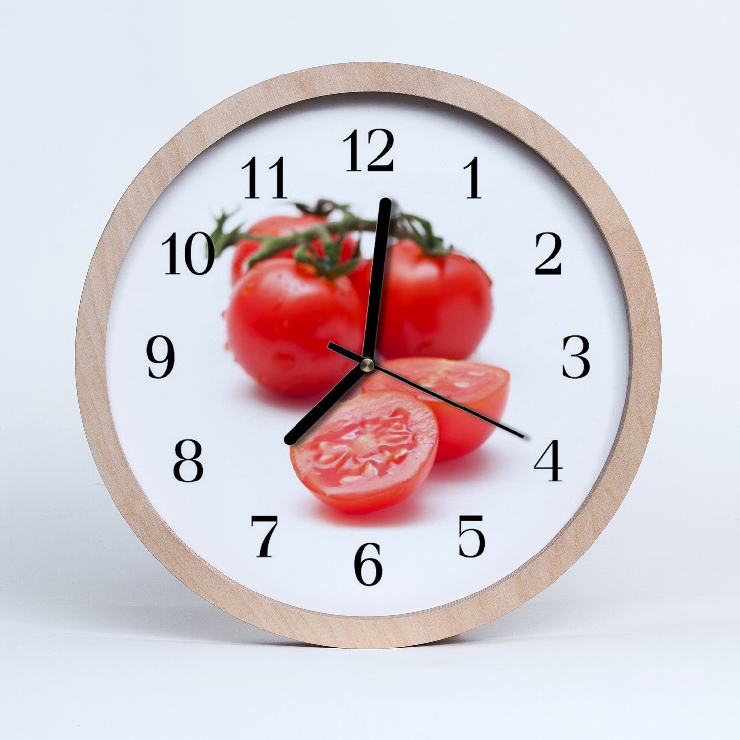 Tulup Horloge murale en bois 30fi cm horloge en bois - Tomates à la salle de séjour