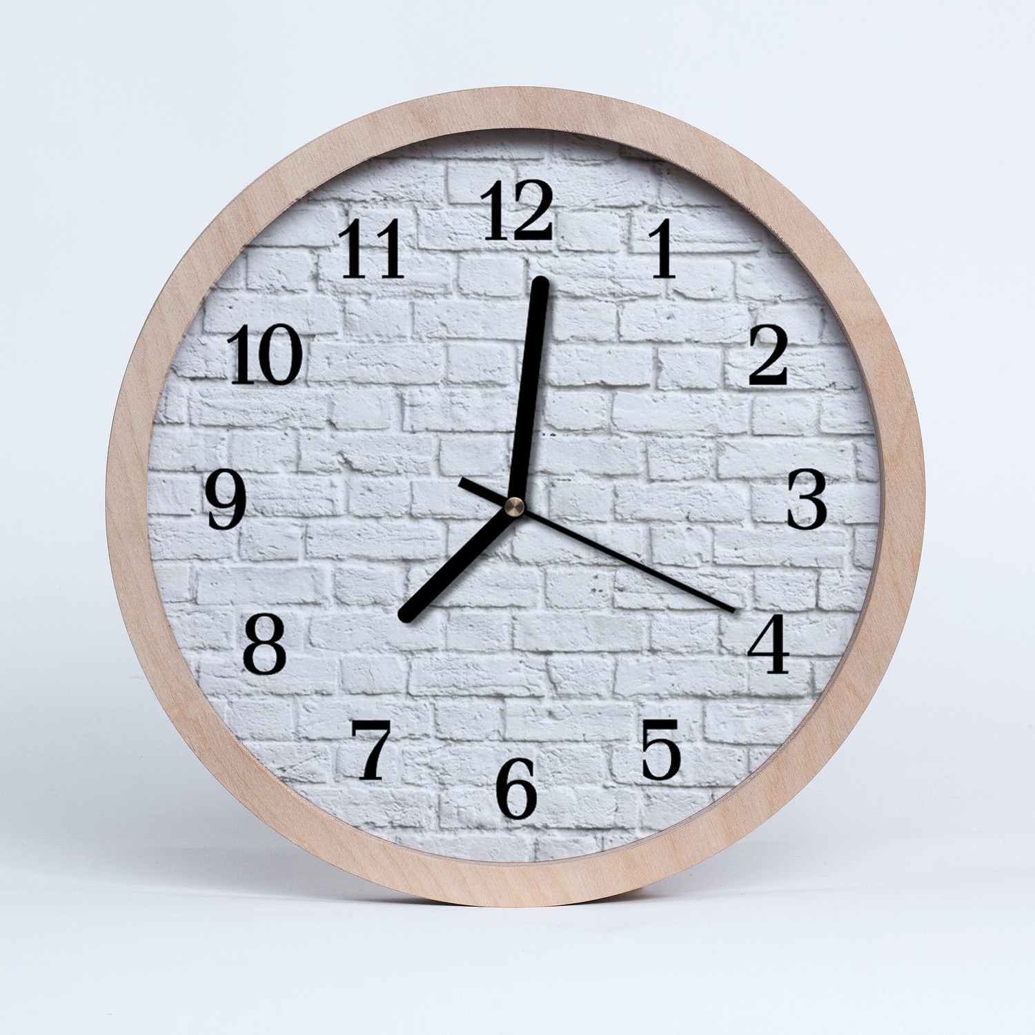 Tulup Horloge murale en bois 30fi cm horloge en bois - brique, architecture