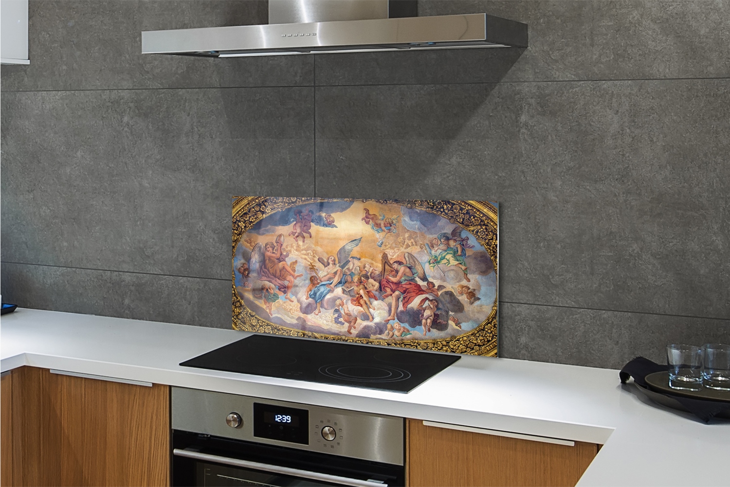 Tulup Küchenrückwand Spritzschutz aus Glas 100x50 Rom Engel Bild