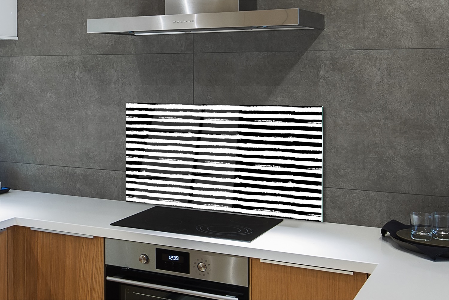 Tulup Küchenrückwand Spritzschutz aus Glas 120x60 Irregular stripes of a zebra