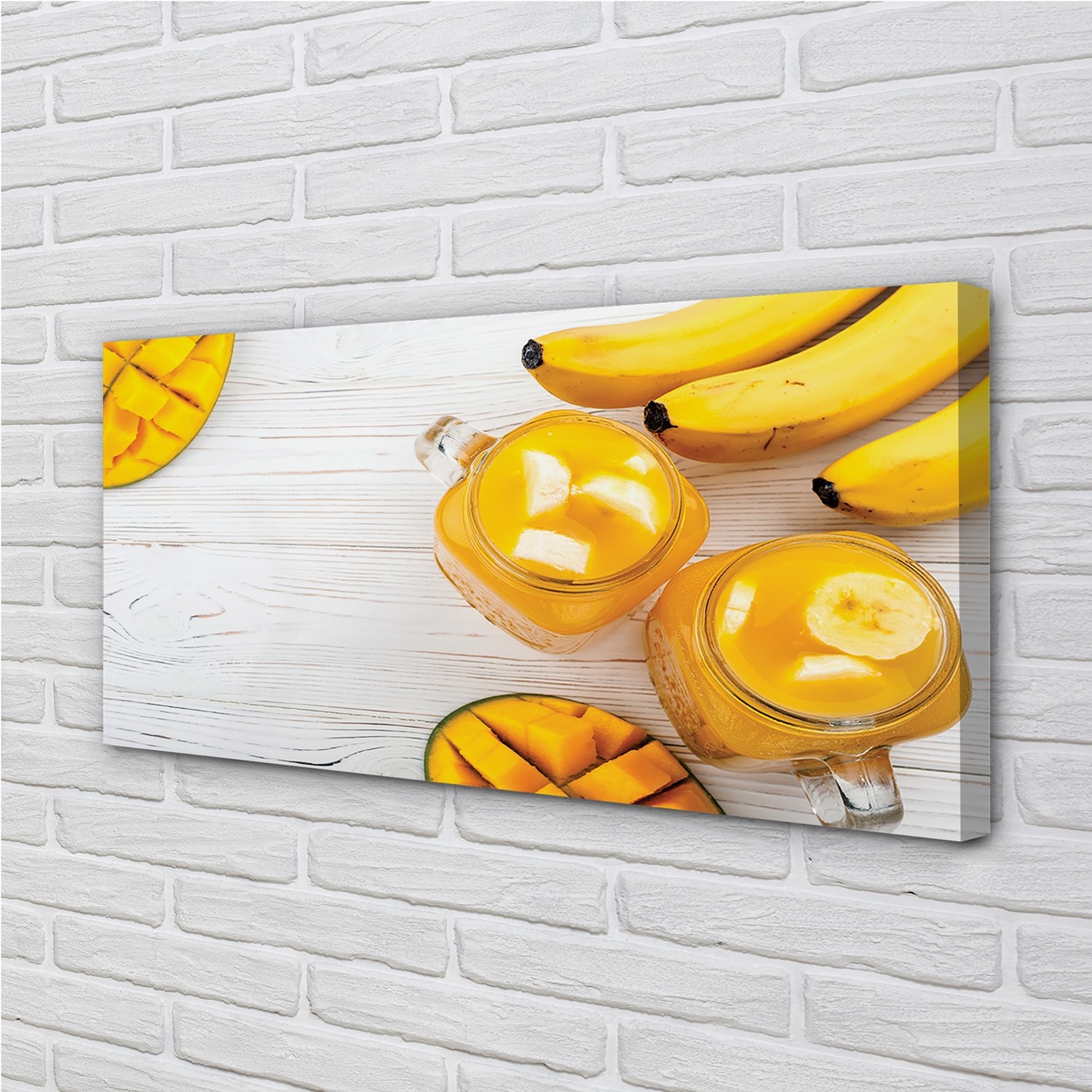 Tulup Leinwandbild 120x60 Wandkunst Mango Banane Smoothie