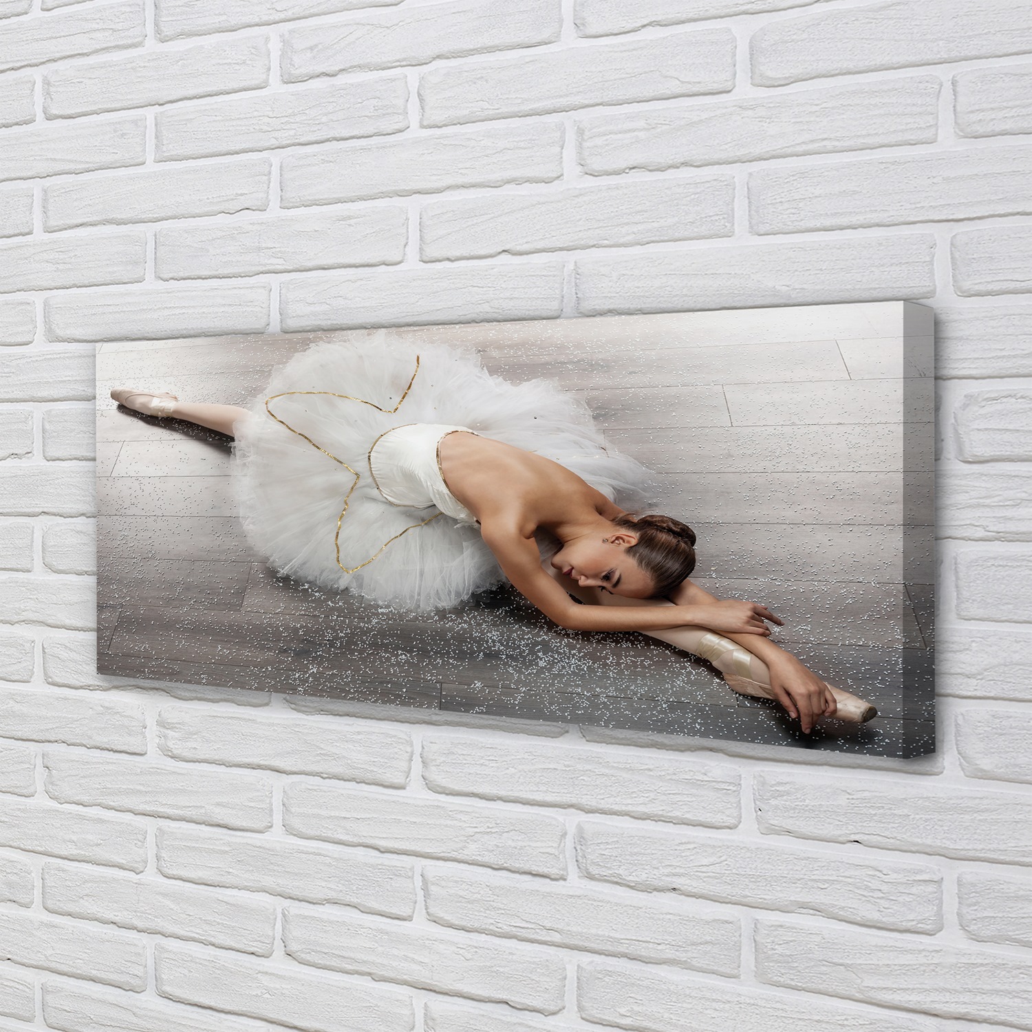 Tulup Leinwandbild 125x50 Wandkunst Weiblich weiß Ballerinakleid