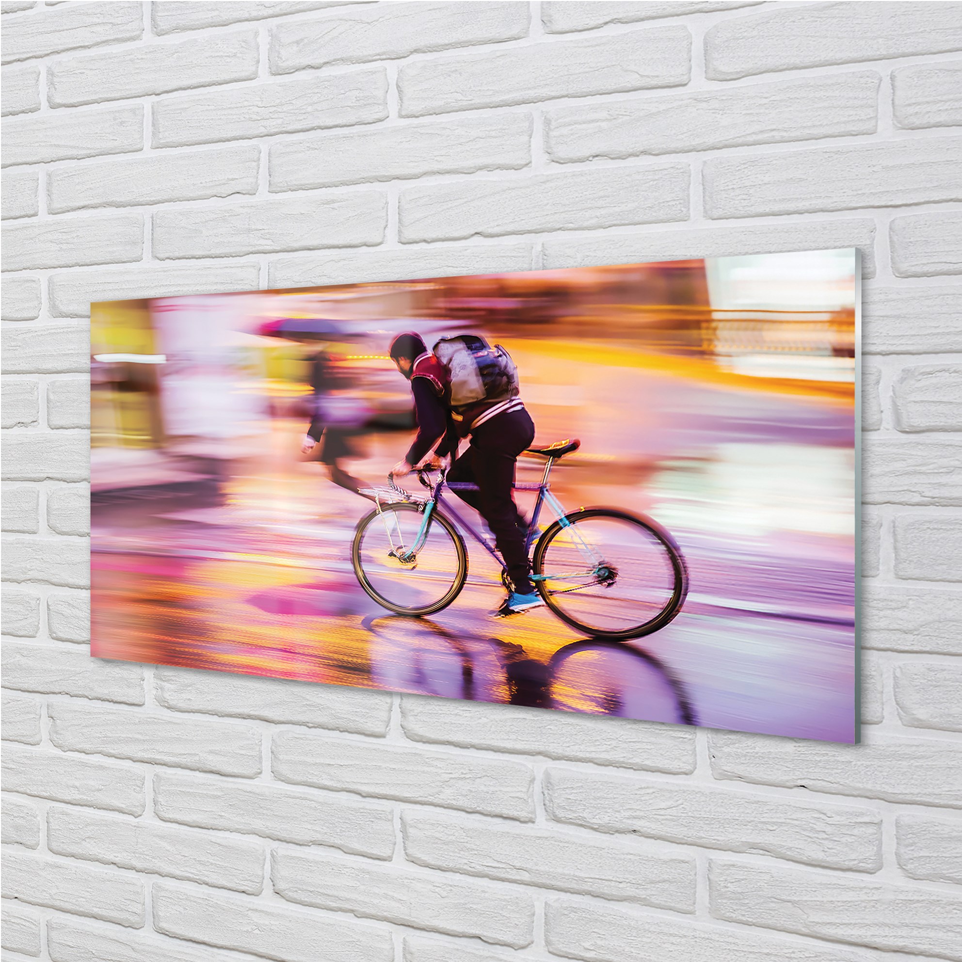 Tulup Acrylglas 120x60 Wandkunst Fahrradbeleuchtung Mann