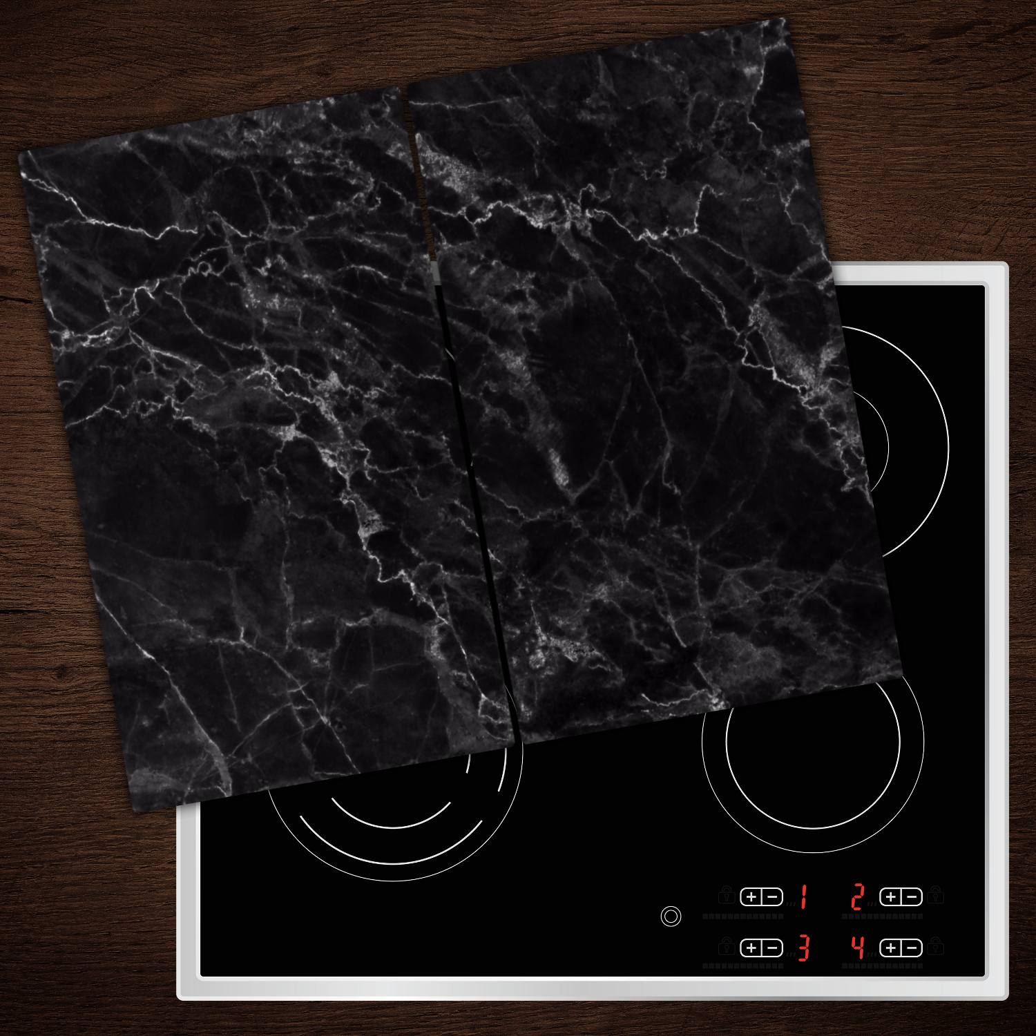 Glass Worktop Saver Ceramic Induction Hob Protector Cover Black marble