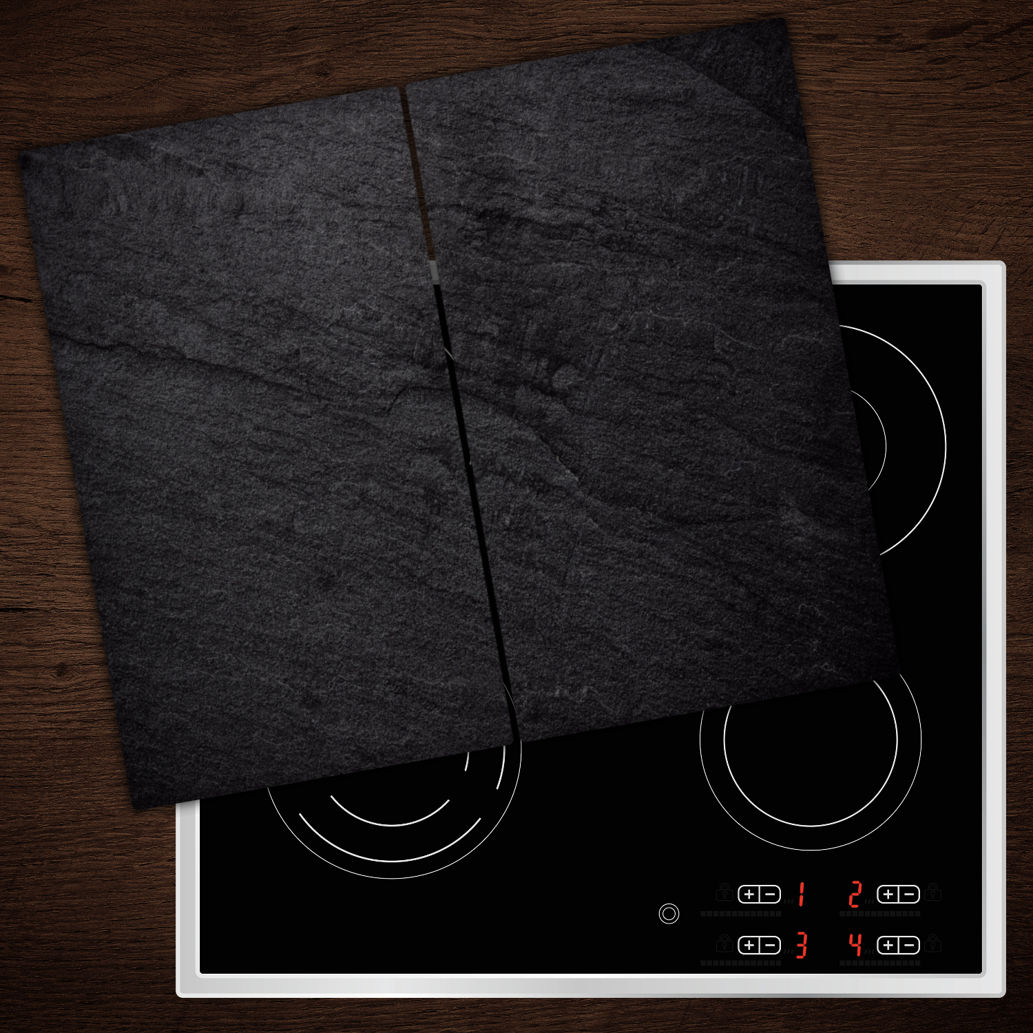 Glass Worktop Saver Ceramic Induction Hob Protector Cover Black Stone