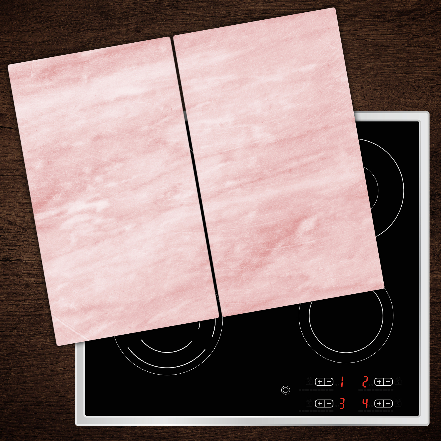 Glass Worktop Saver Ceramic Induction Hob Protector Cover Pink Marble