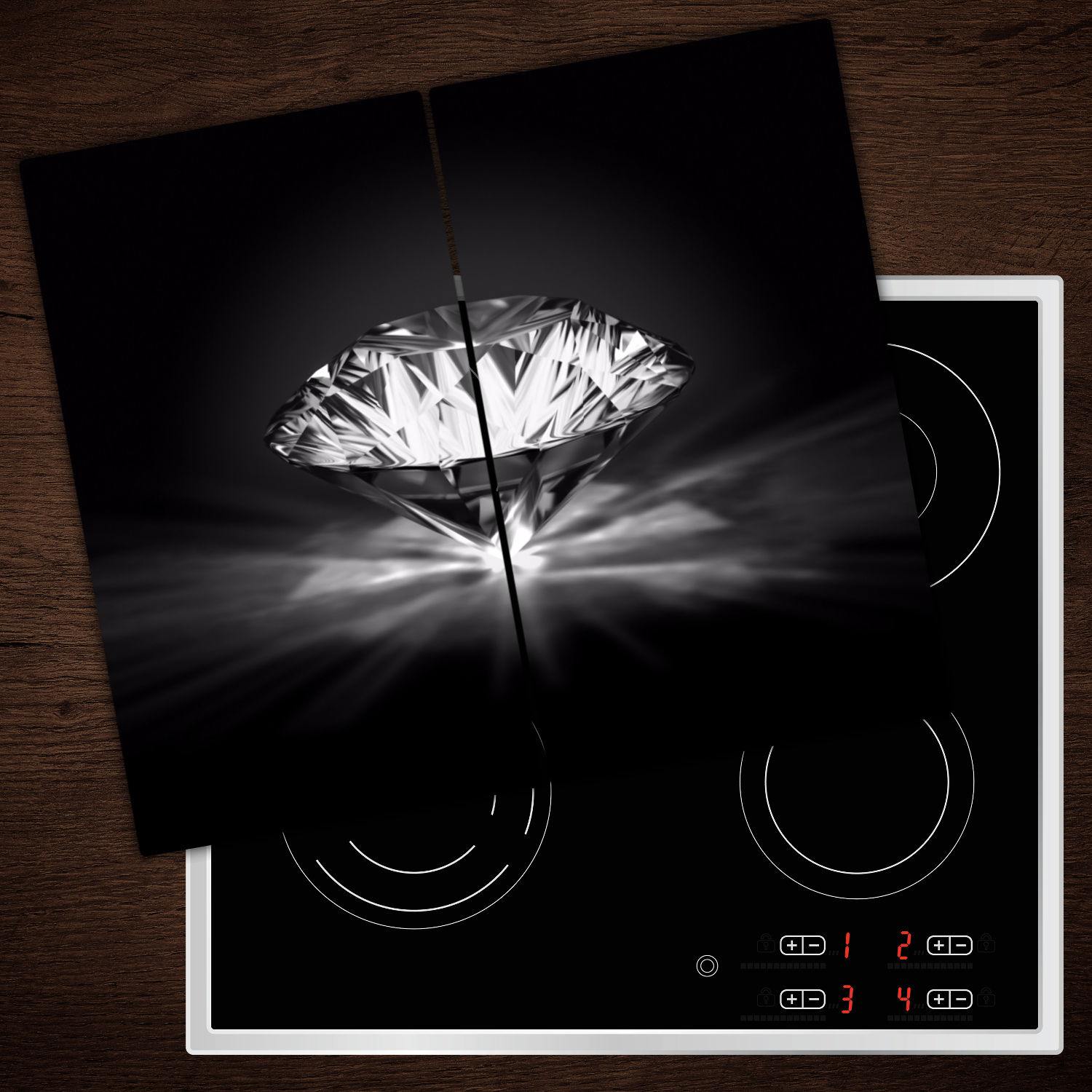 Glass Worktop Saver Ceramic Induction Hob Protector Cover Diamond Black